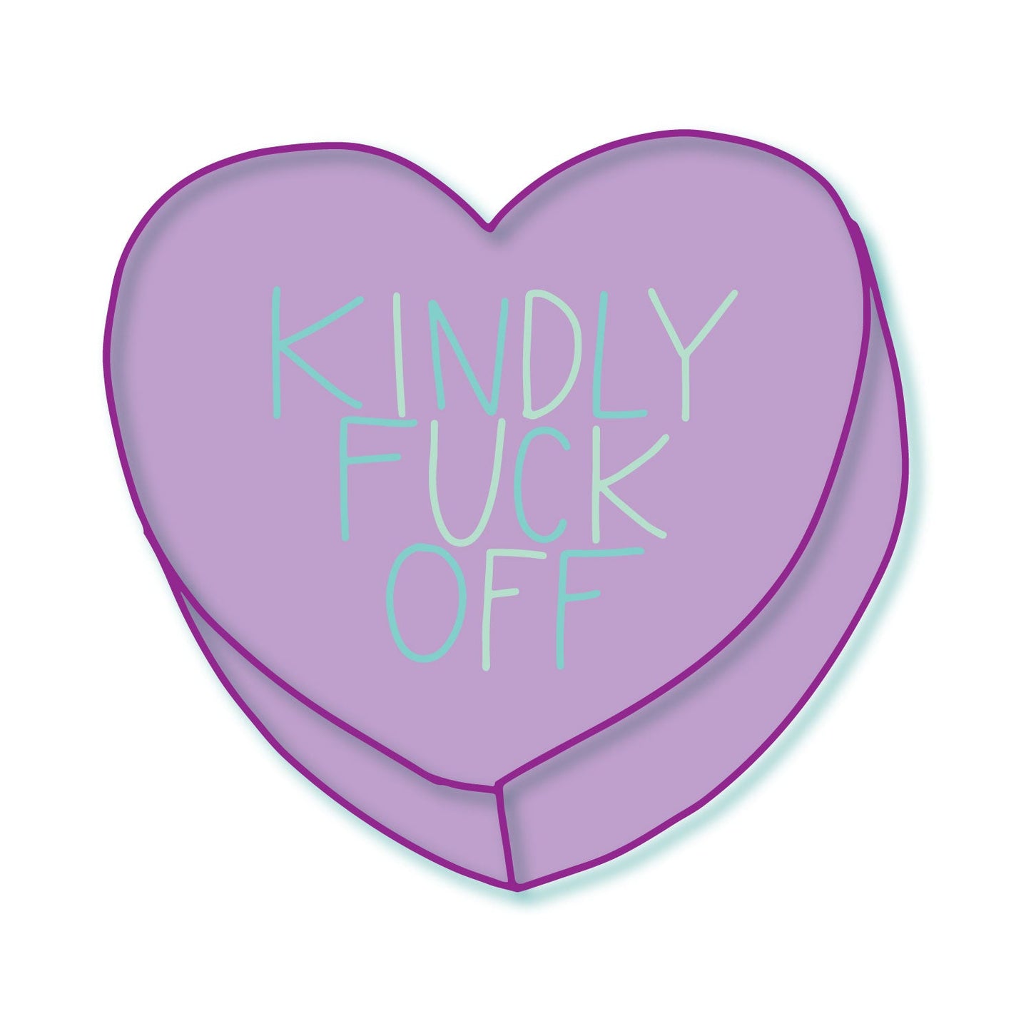 Kindly Fuck Off Candy Heart Sticker