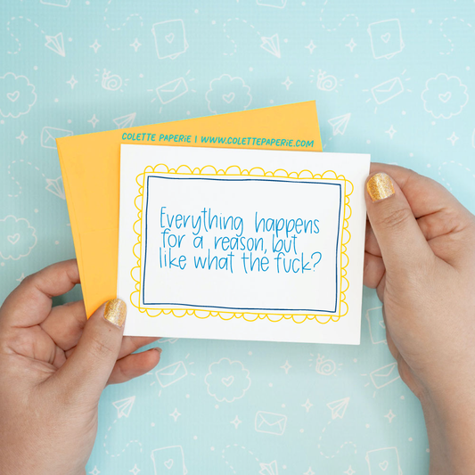 Like WTF Funny Encouragement Greeting Card Colette Paperie Encouragement Card stationery funny humorous cincinnati paper goods stickers snarky novelty cheeky witty sarcastic lighthearted silly hand lettered