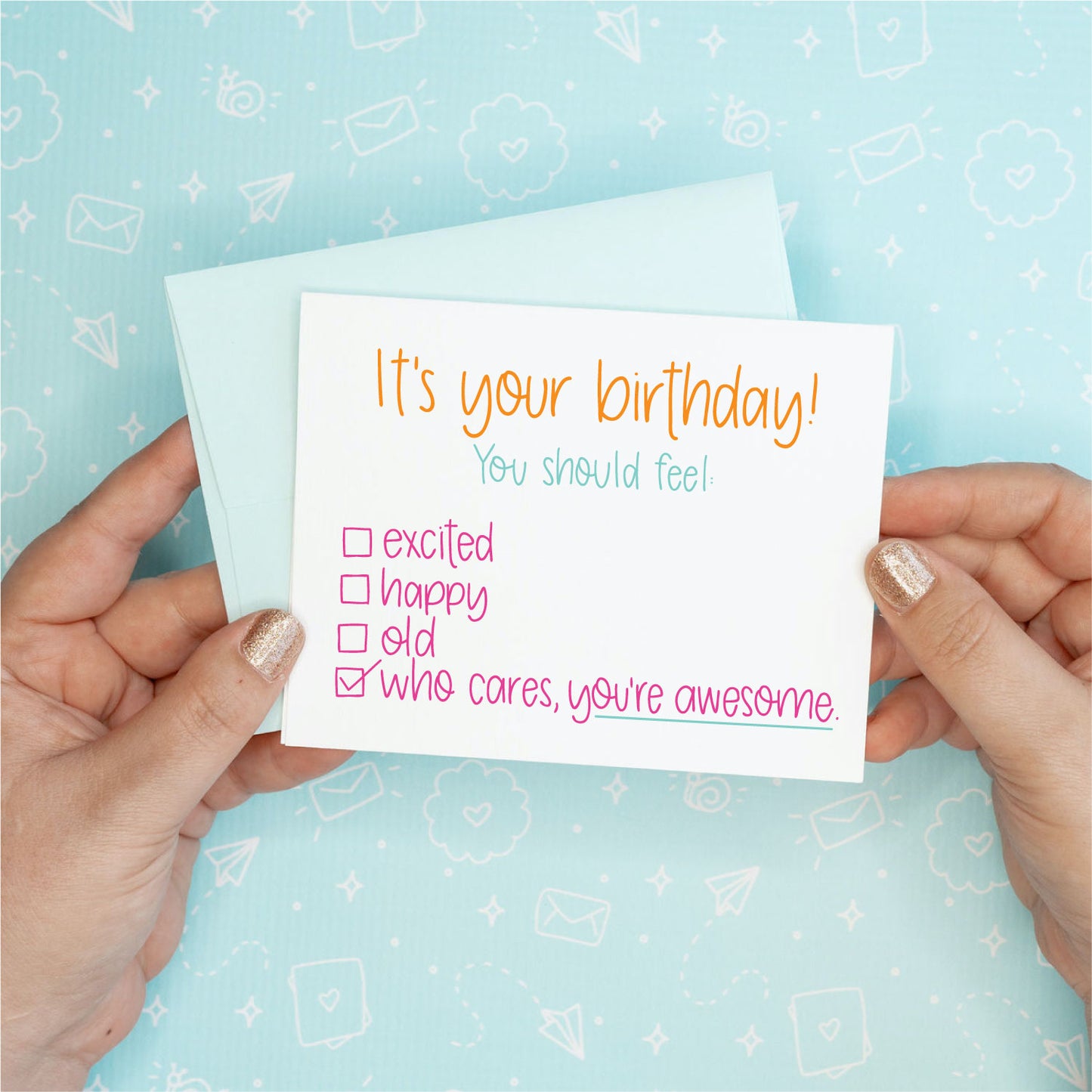 Who Cares You're Awesome Birthday Greeting Card