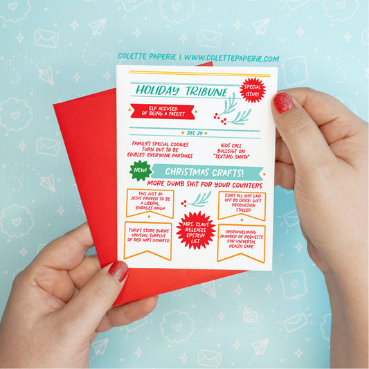 Holiday Christmas - Tribune News  Funny Greeting Card