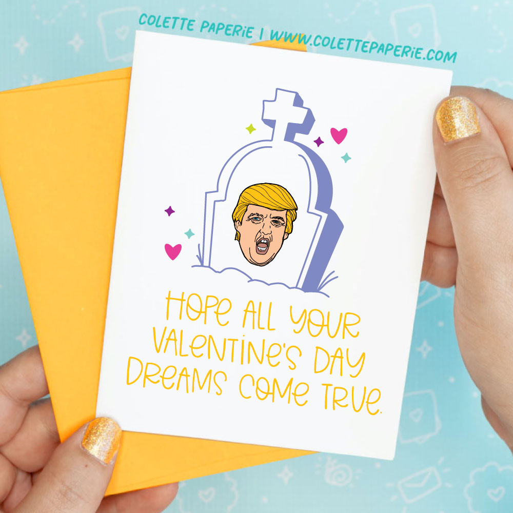 Valentine's Day - Trump Dreams Funny Greeting Card
