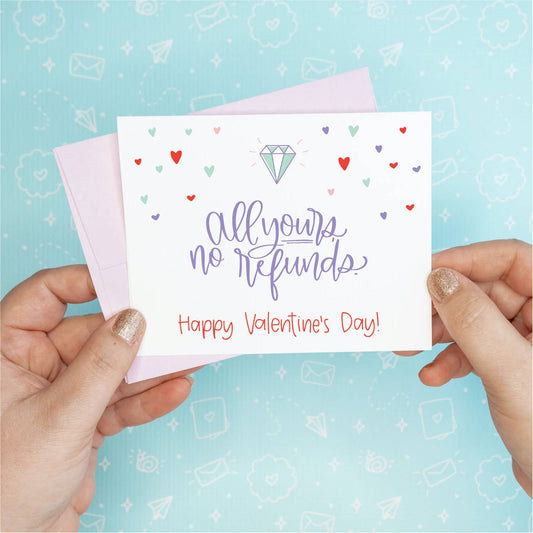 Valentine's Day - No Refunds Funny Greeting Card Colette Paperie Valentine's Day Card stationery funny humorous cincinnati