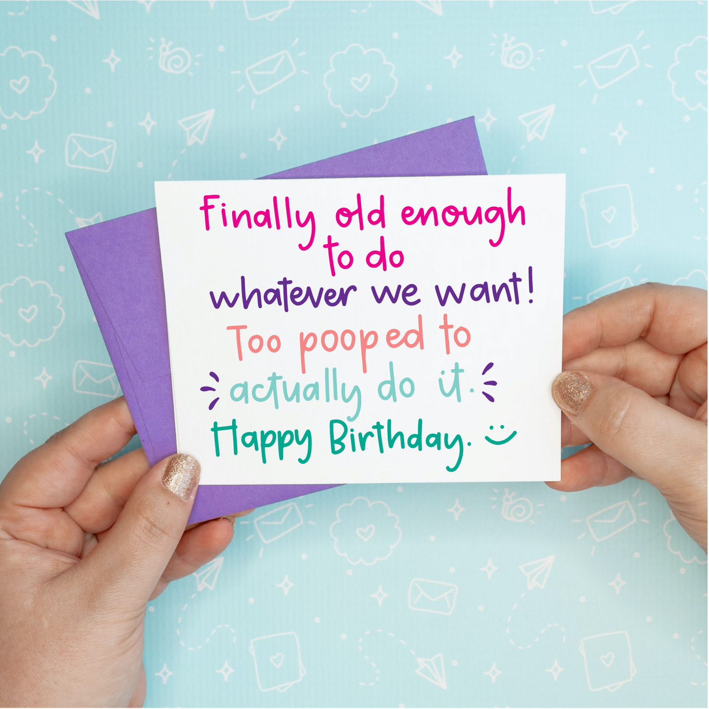 Too Pooped Greeting Card