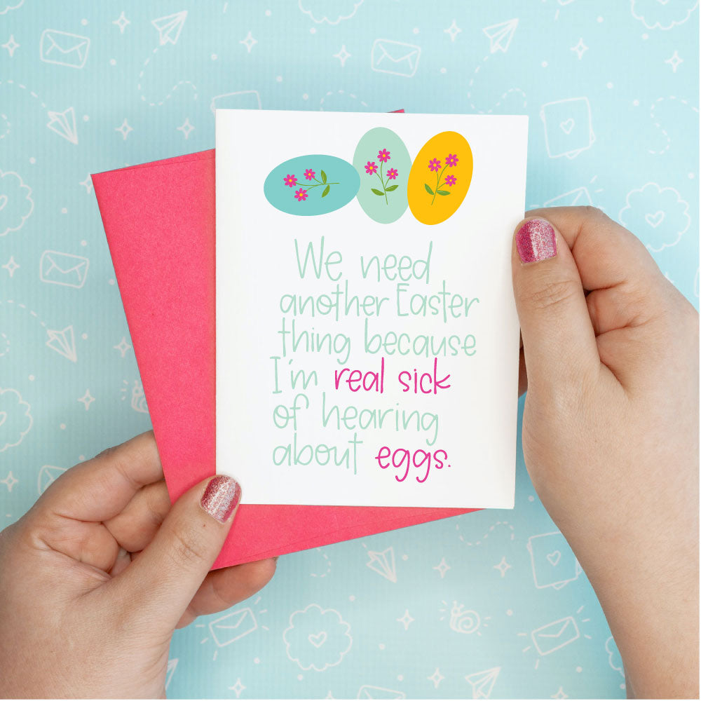 Easter Tired of Eggs Funny Greeting Card