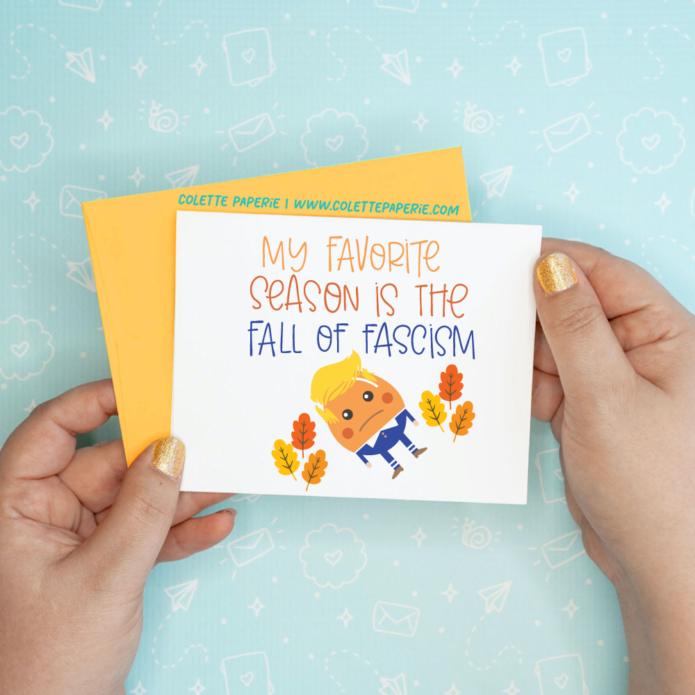 Favorite Season Fall Fascism Funny Trump Greeting Card