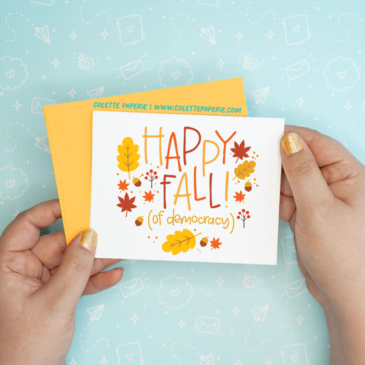 Halloween Fall of Democracy Greeting Card