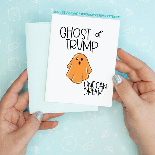 Halloween Fall Ghost of Trump Greeting Card