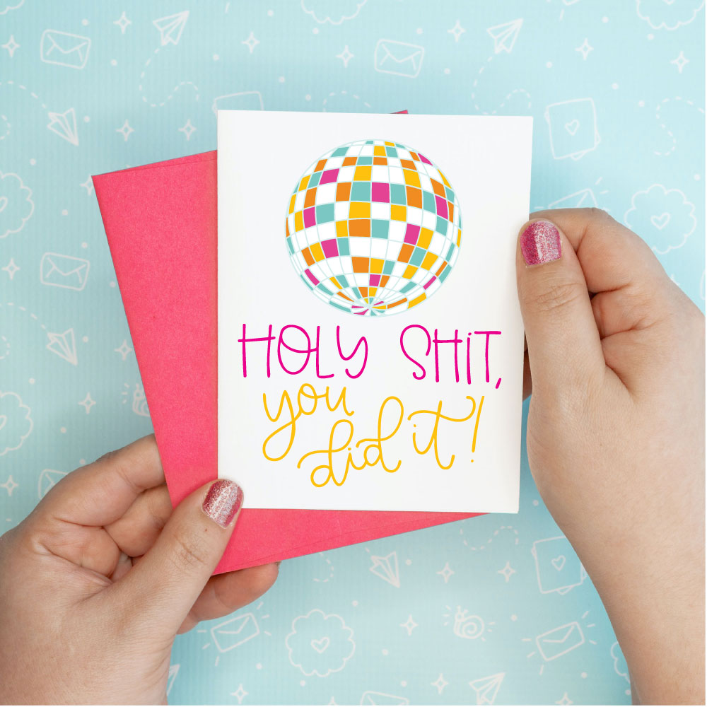 Holy Shit Congrats Greeting Card