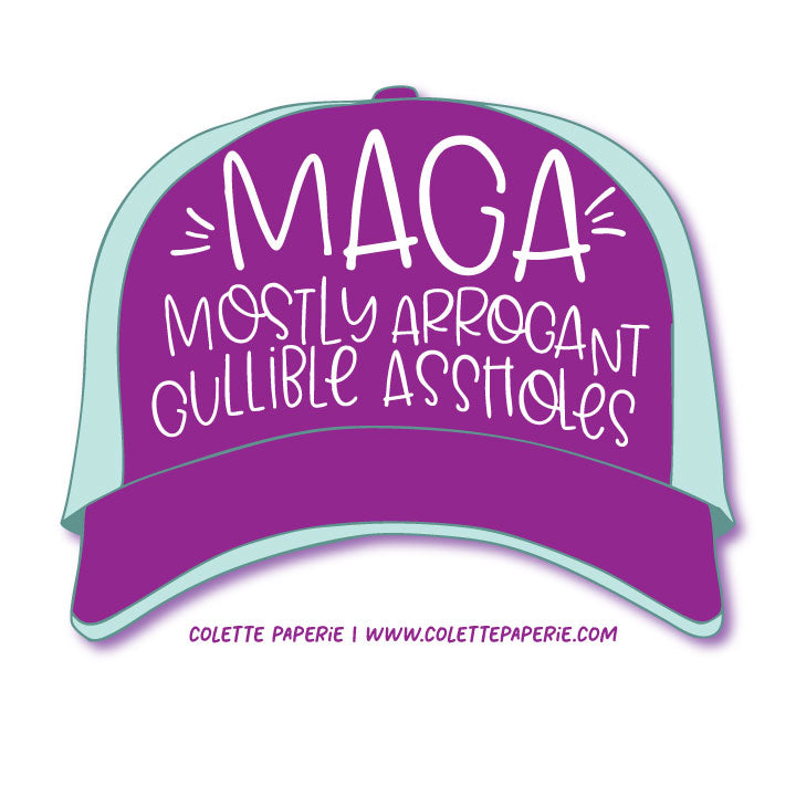 MAGA Mostly Arrogant Gullible Assholes Waterproof Sticker