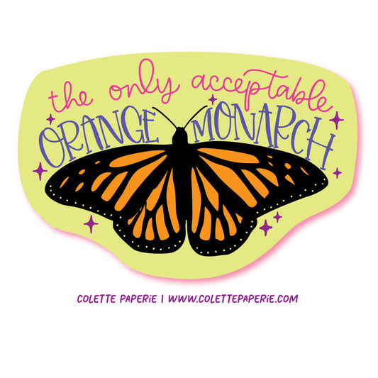 Orange Monarch Funny Glossy Waterproof Sticker