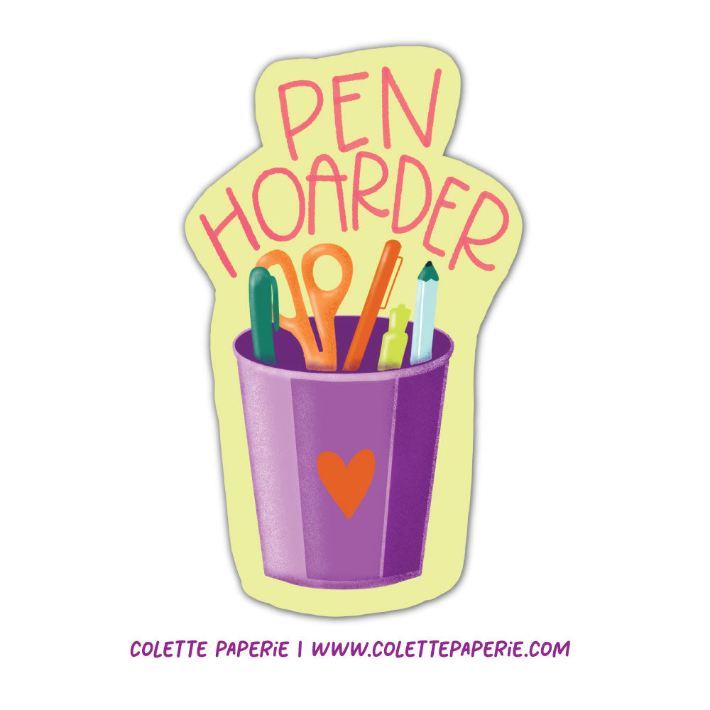 Pen Hoarder Funny Vinyl Waterproof Sticker