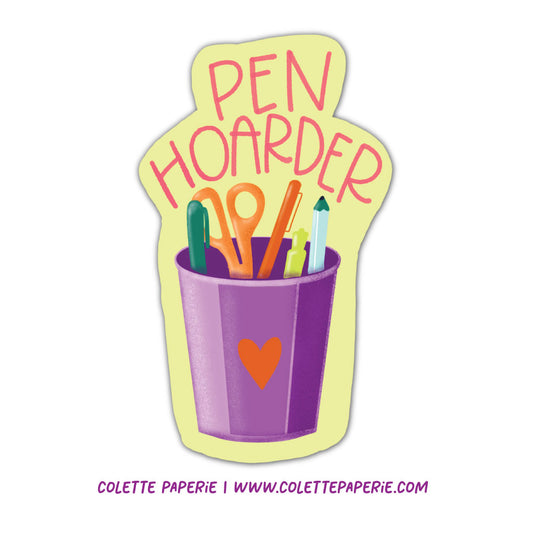 Pen Hoarder Funny Vinyl Waterproof Sticker