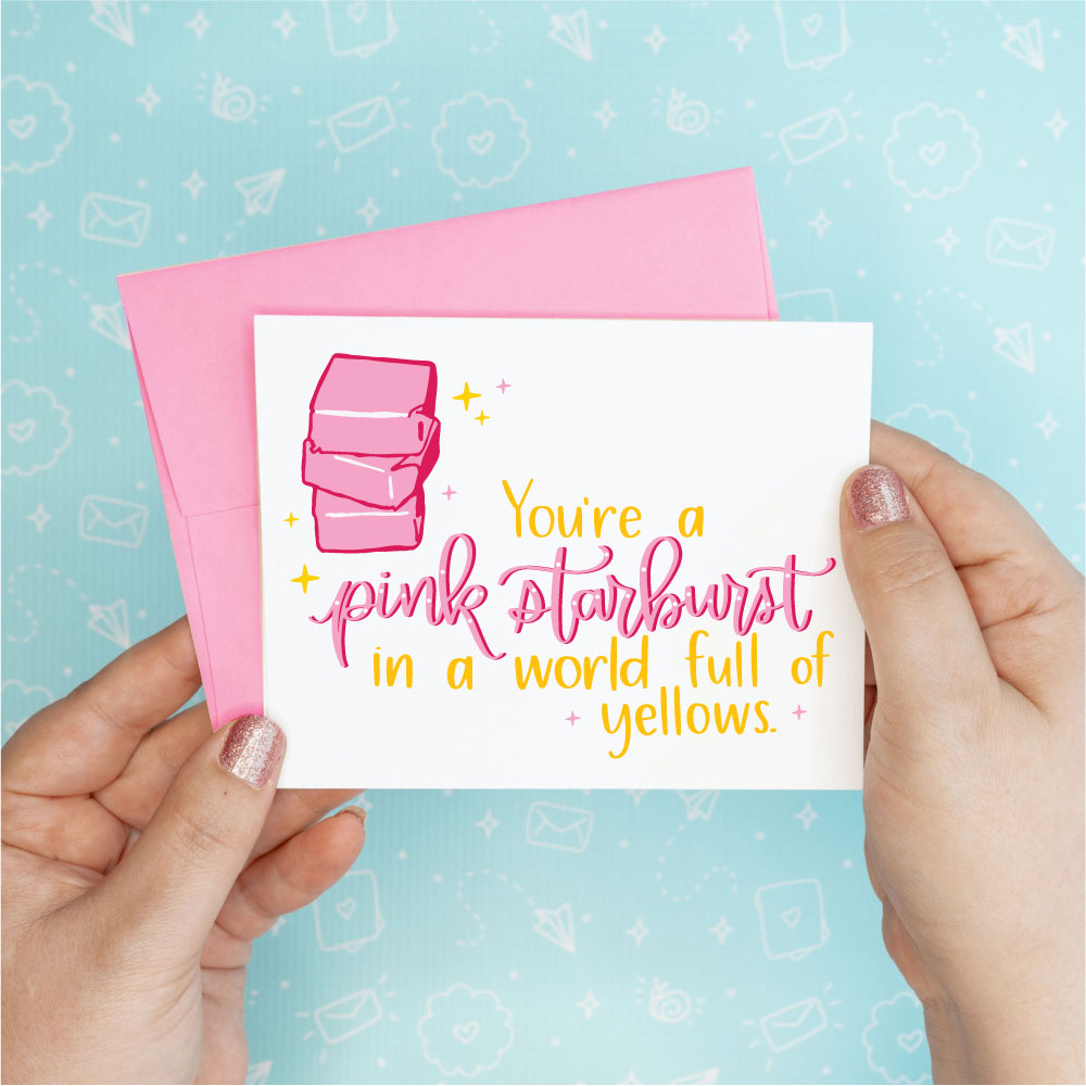 Pink Starburst Greeting Card