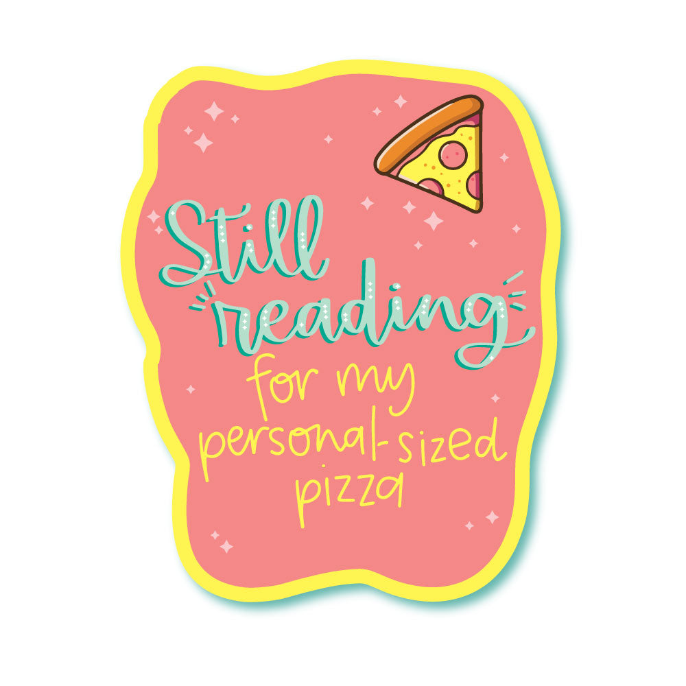 Personal Pan Pizza Reading Funny Waterproof Glossy Sticker