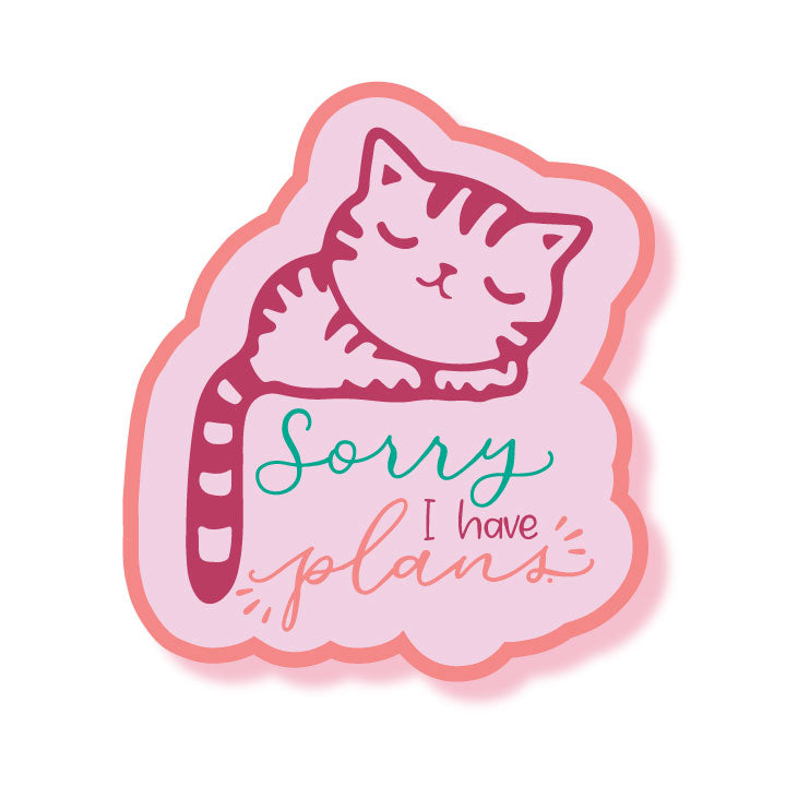 Sorry I Have Plans Cat Vinyl Waterproof Sticker