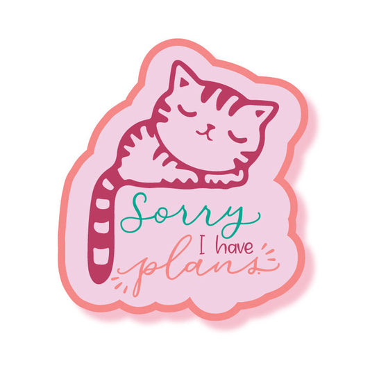 Sorry I Have Plans Cat Vinyl Waterproof Sticker