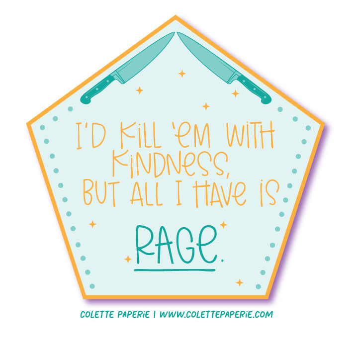 Kill Kindness Rage Funny Vinyl Waterproof Sticker