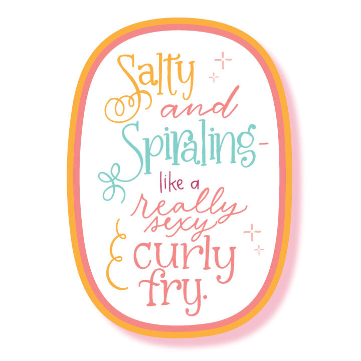 Salty and Spiraling Curly Fry Vinyl Waterproof Sticker