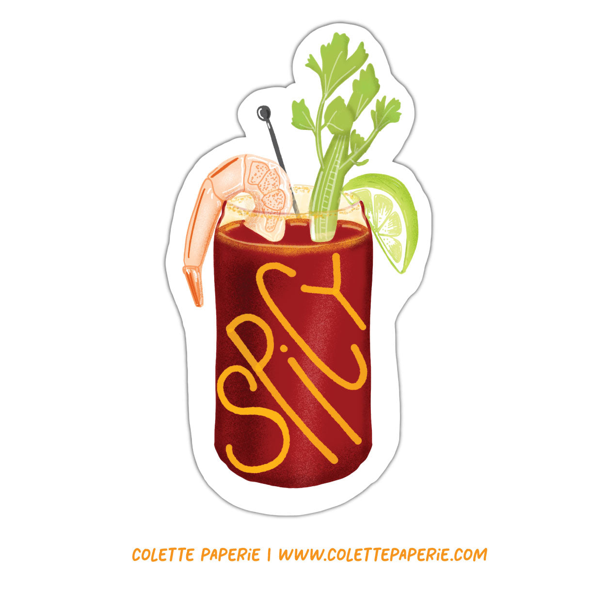 Spicy Bloody Mary Funny Vinyl Waterproof Sticker