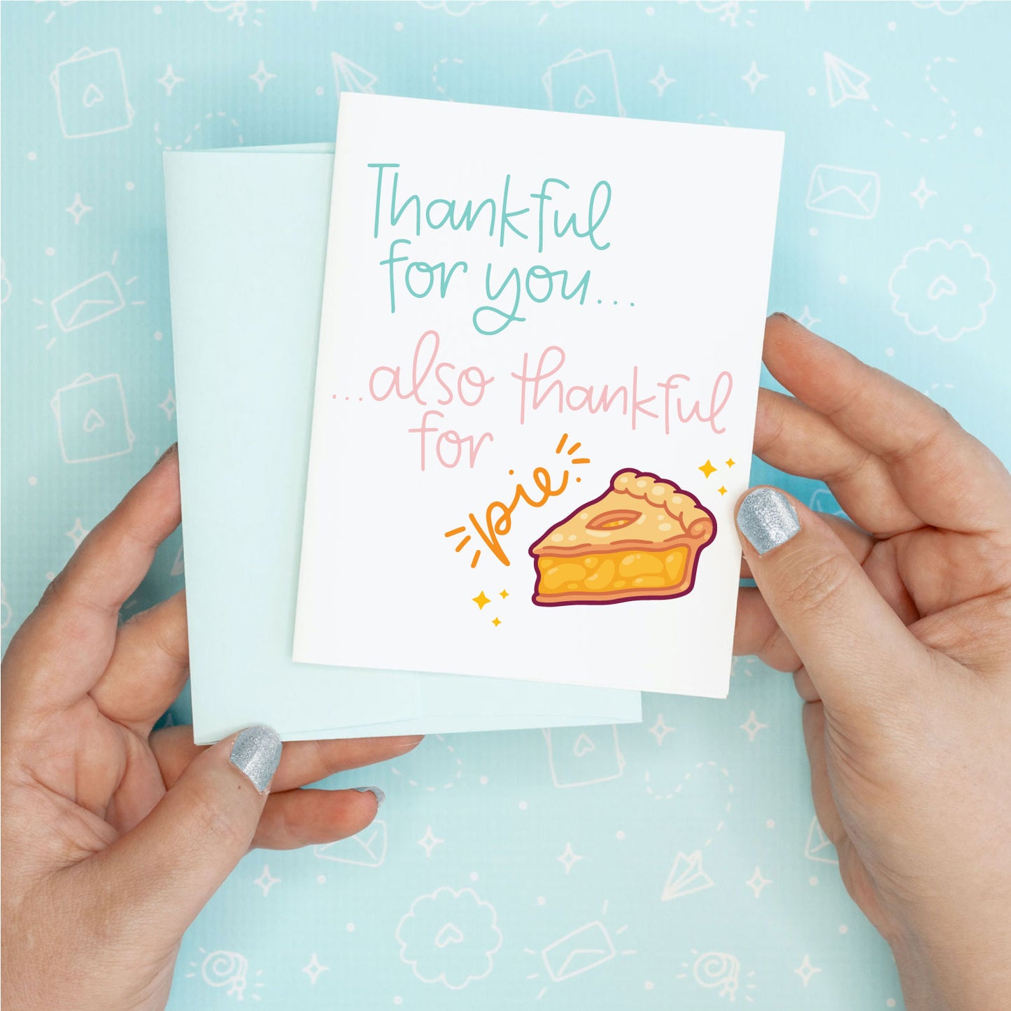Halloween Fall Thankful for Pie Greeting Card