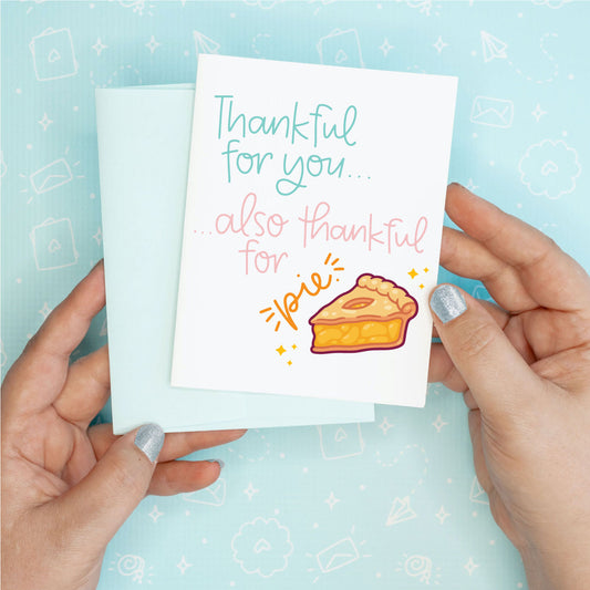 Halloween Fall Thankful for Pie Greeting Card