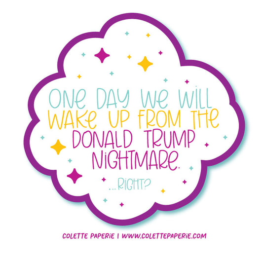 Nightmare Donald Trump Waterproof Glossy Sticker