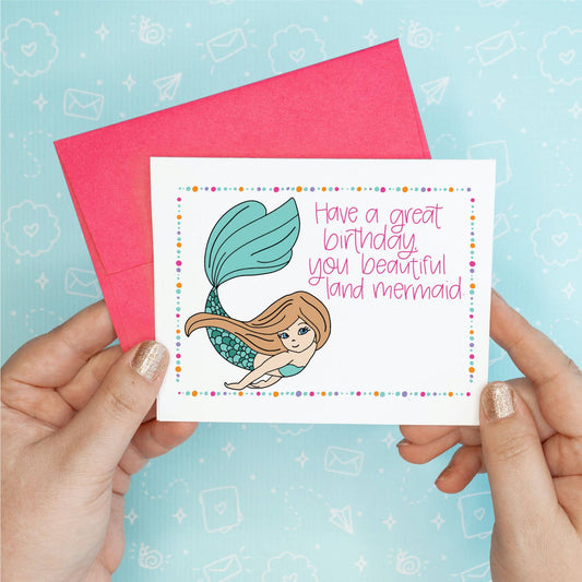 Land Mermaid Birthday Greeting Card